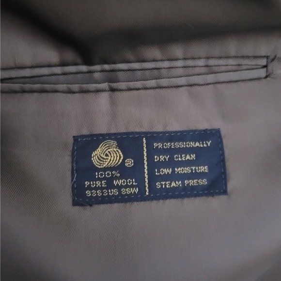 Petrocelli Blazer Mens 42 Taupe Blue Wool Plaid Check Sport Coat Jacket Office - Picture 6 of 7